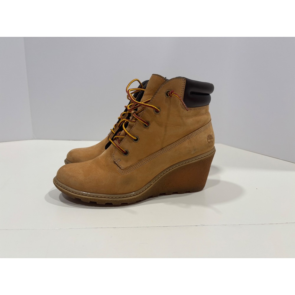 Timberland Earthkeepers Amston Wheat Nubuck Leather Wedge Boots 8251A Womens 7.5